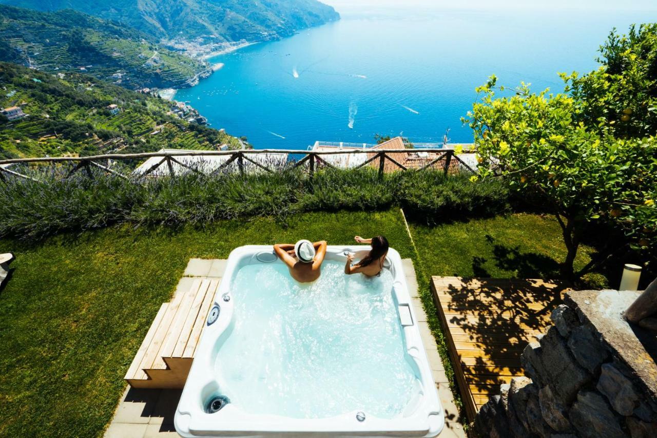 Sea View Villa In Ravello With Lemon Pergola, Gardens And Jacuzzi - Ideal For Elopements Kültér fotó